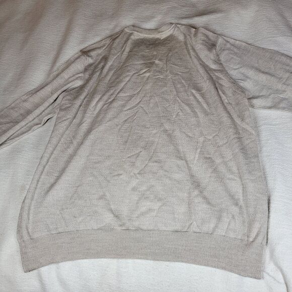 Black 1826 Brown Sweater Mens Beige Size XXL 100% Merino Wool Made Italy Winter - Picture 16 of 16